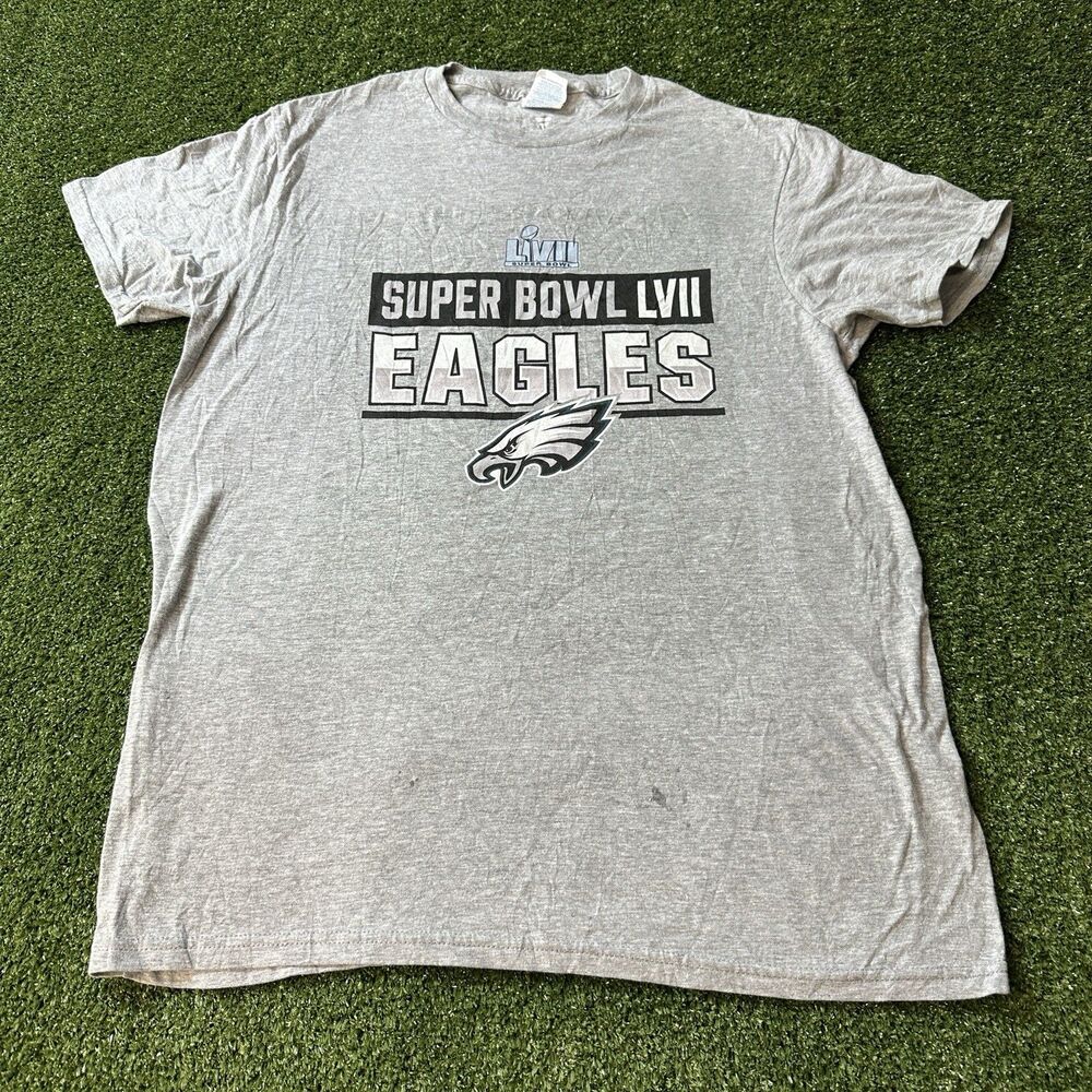 Philadelphia Eagles Super Bowl Men's Medium Gray T-Shirt nfl NWOT